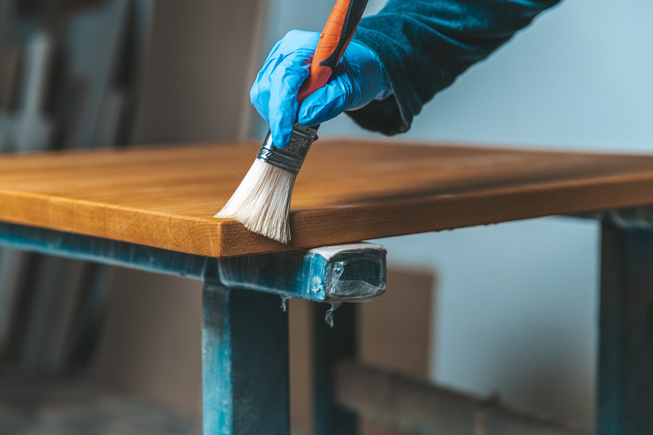 Wood stripping and refinished to help beautify and protect the kitchen cabinet
